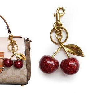 Cherry Crystal Fashion Pendant Key Chain Bag Charm.  NEW!